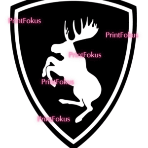 Fordonsdekal - Stegrande älg (2 st) (Rosa)